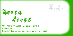 marta liszt business card